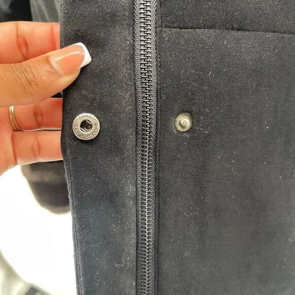 Jones New York Black Modacrylic Velvety Winter Coat XL Faux Fur Trim Full Zip - Picture 8 of 16